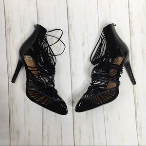 Zara Trafaluc Black Caged Stiletto Heels